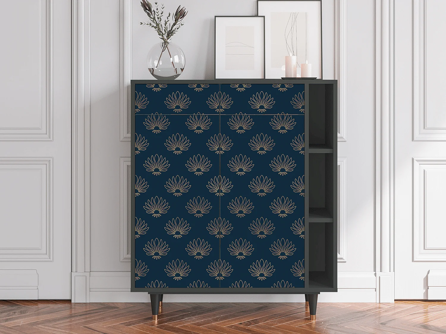 Credenza - 96х110х41 cm - BS6 - Blue Lotus, Antracite