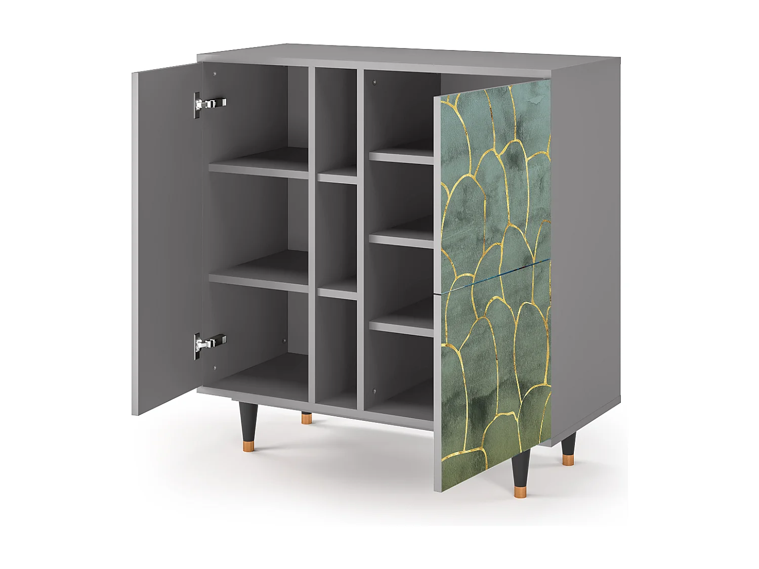 Dressoir - 94х96х41 cm - BS5 - Magnificent Water Lily, Grijs