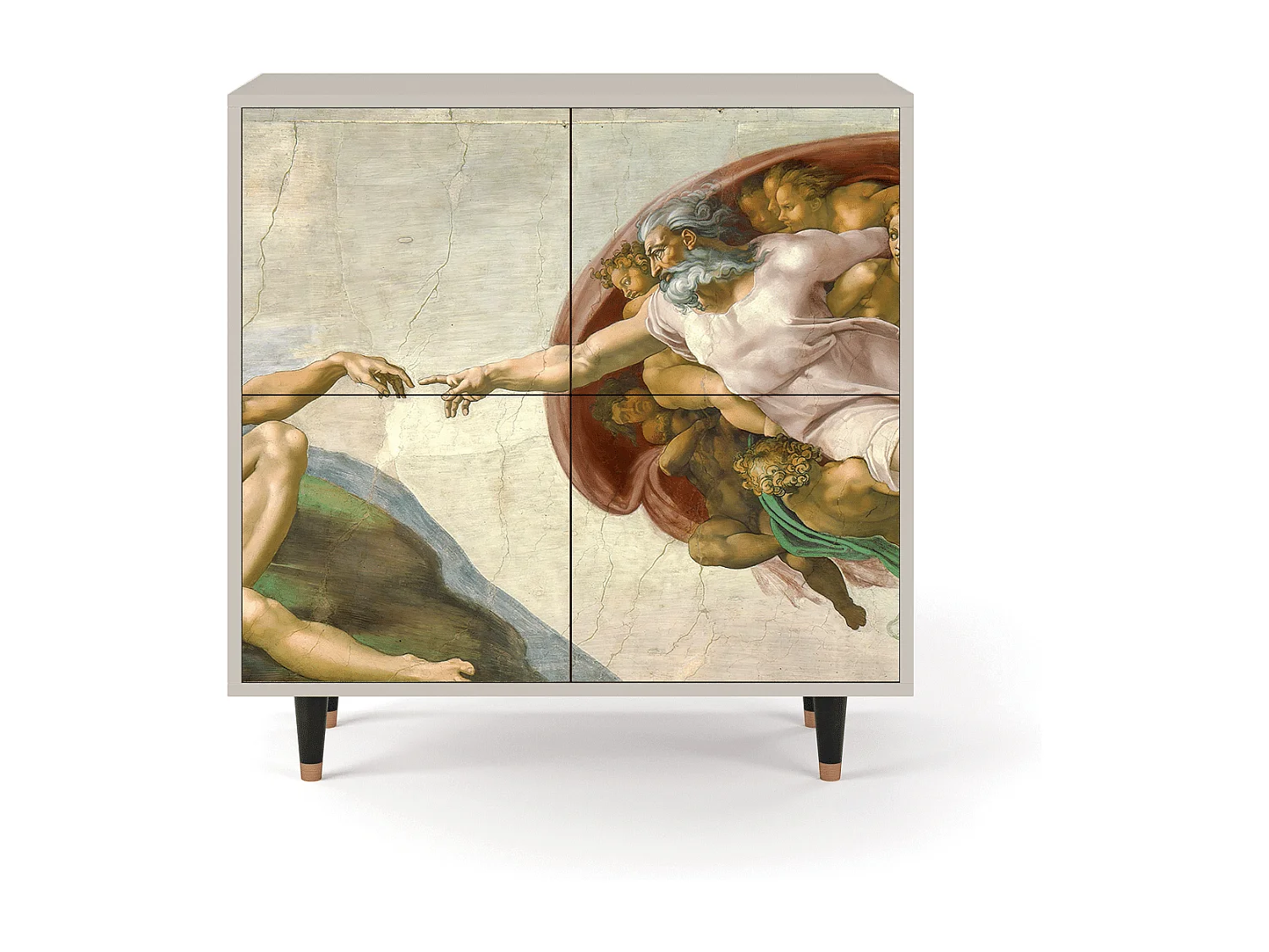 Kredens - 94x96x48 cm - BS3 - The Creation of Adam, Piaskowy