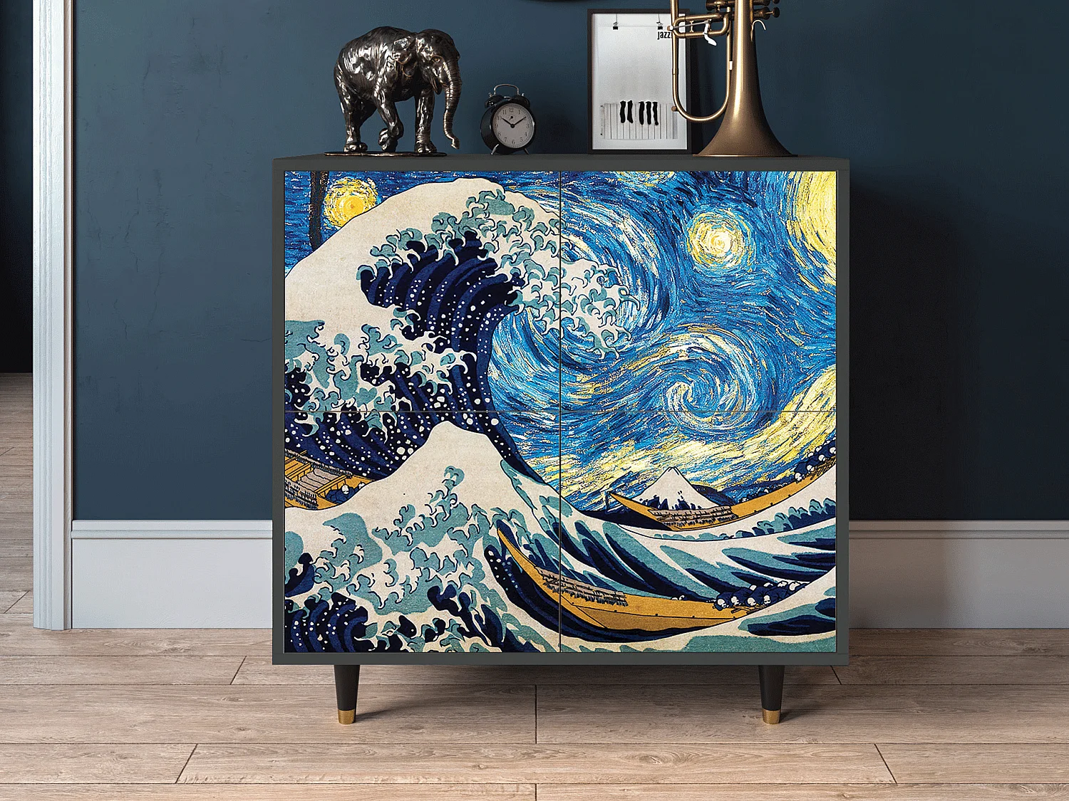 Buffet - 94x96x48 cm - BS3 - Great Wave, Anthracite