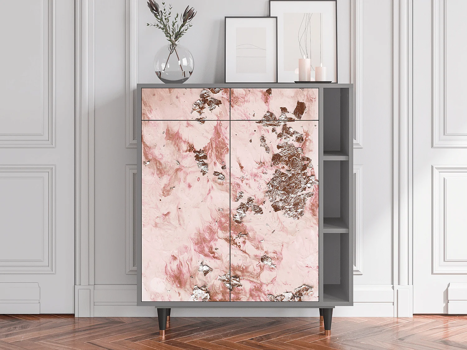 Credenza - 96х110х41 cm - BS6 - Cotton Candy, Grigio