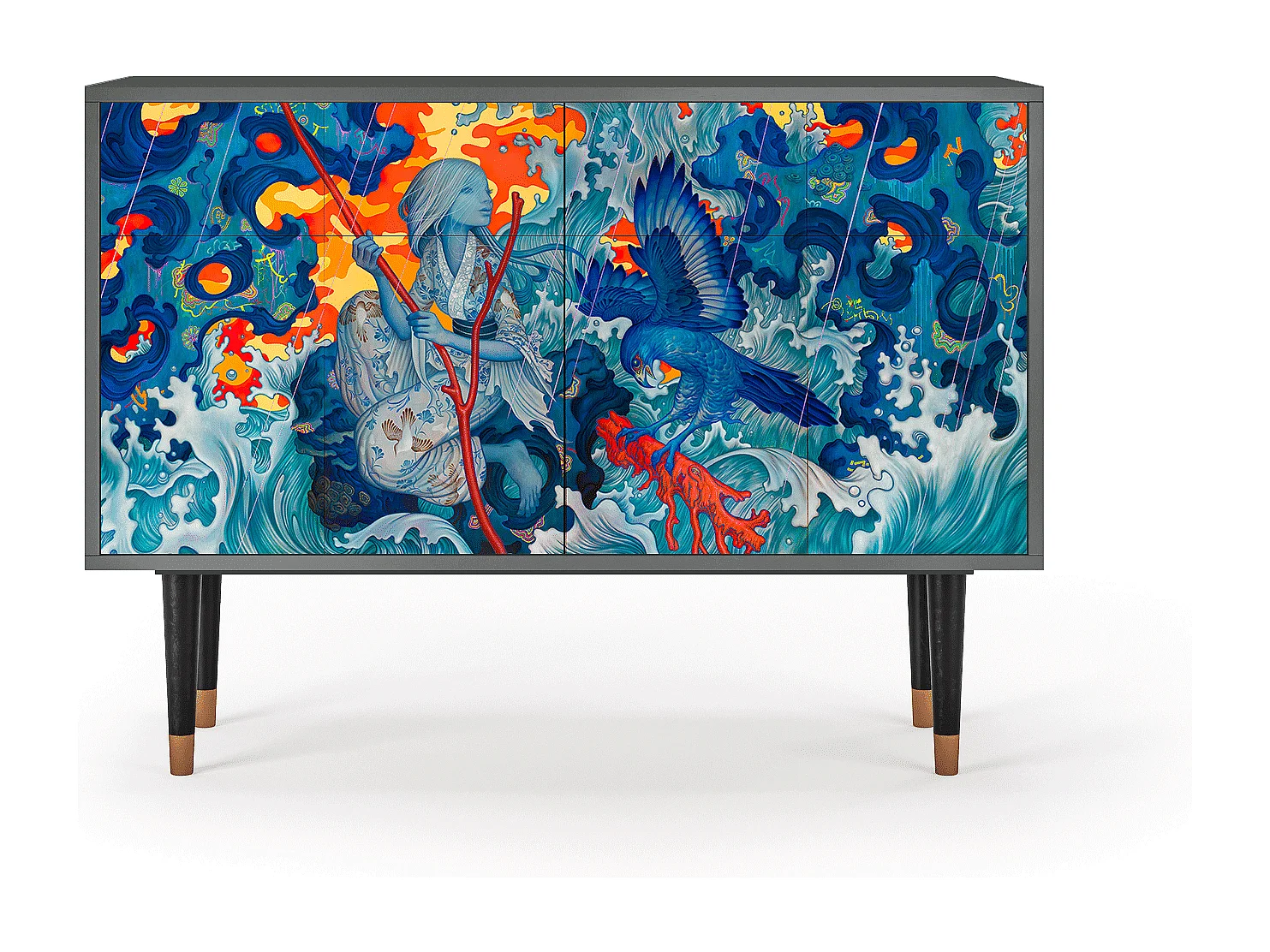 Aparador - 115x85x48 cm - BS4 - The Girl - James Jean, Antracita