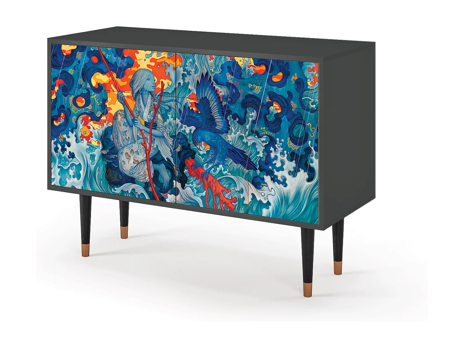 Sideboard - 115x85x48 cm - BS4 - The Girl - James Jean, Anthrazit