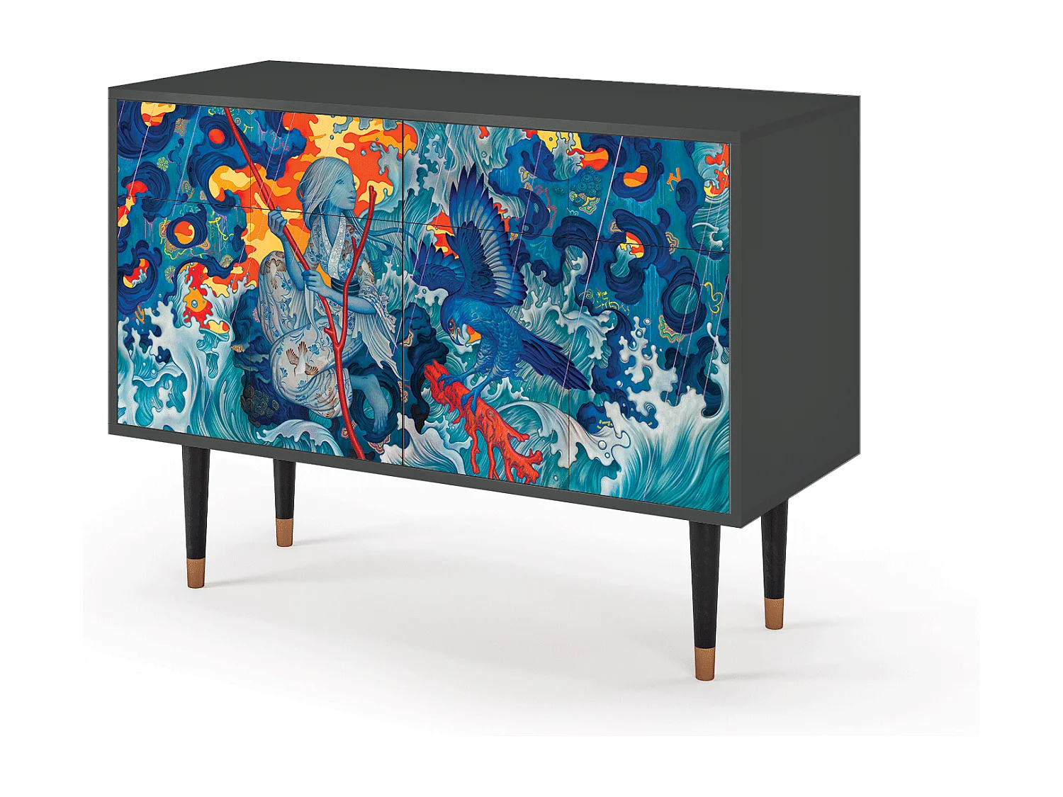Sideboard - 115x85x48 cm - BS4 - The Girl - James Jean, Anthrazit