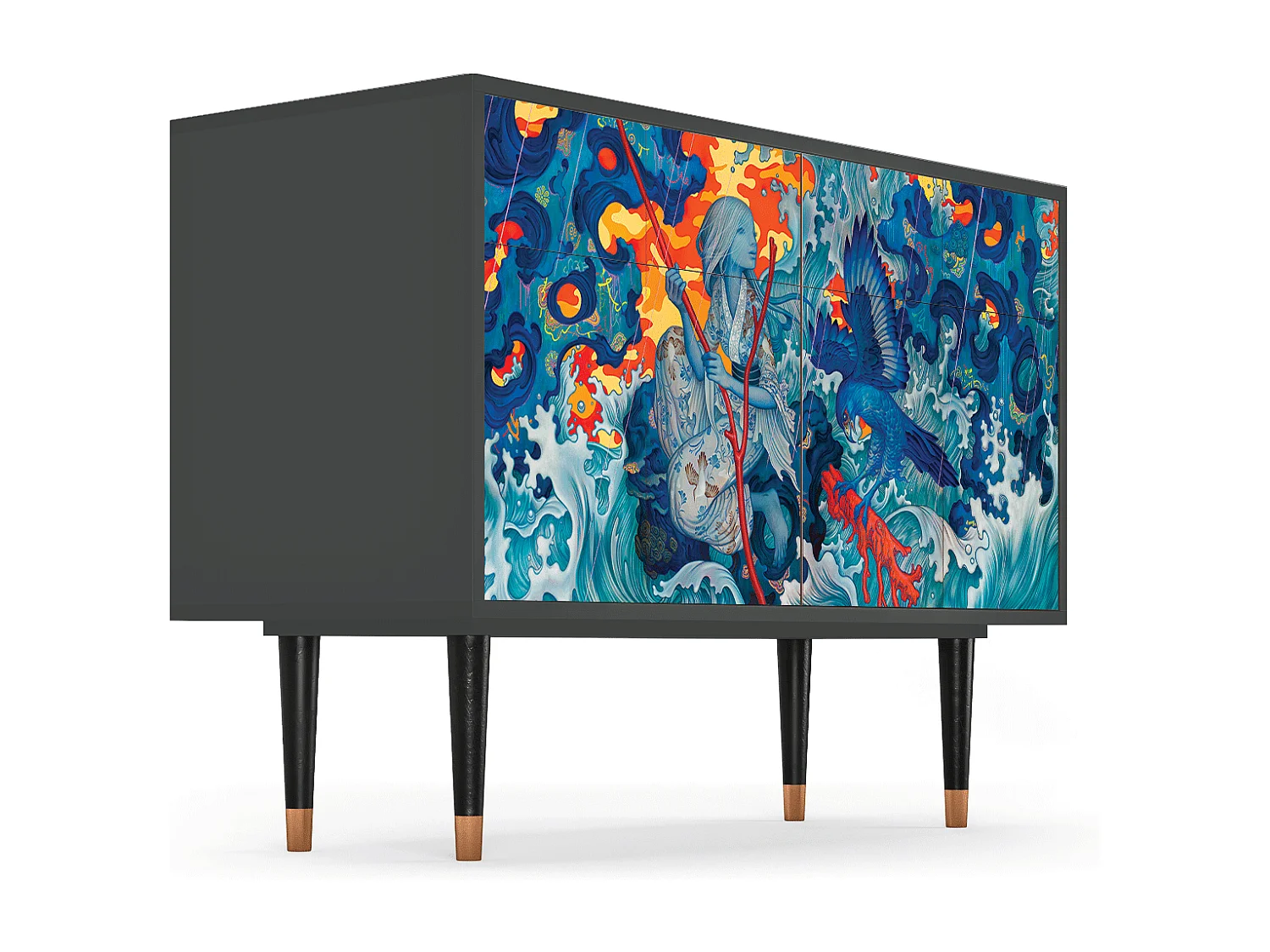 Sideboard - 115x85x48 cm - BS4 - The Girl - James Jean, Anthrazit