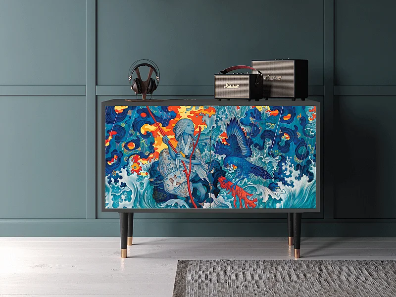 Sideboard - 115x85x48 cm - BS4 - The Girl - James Jean, Anthrazit