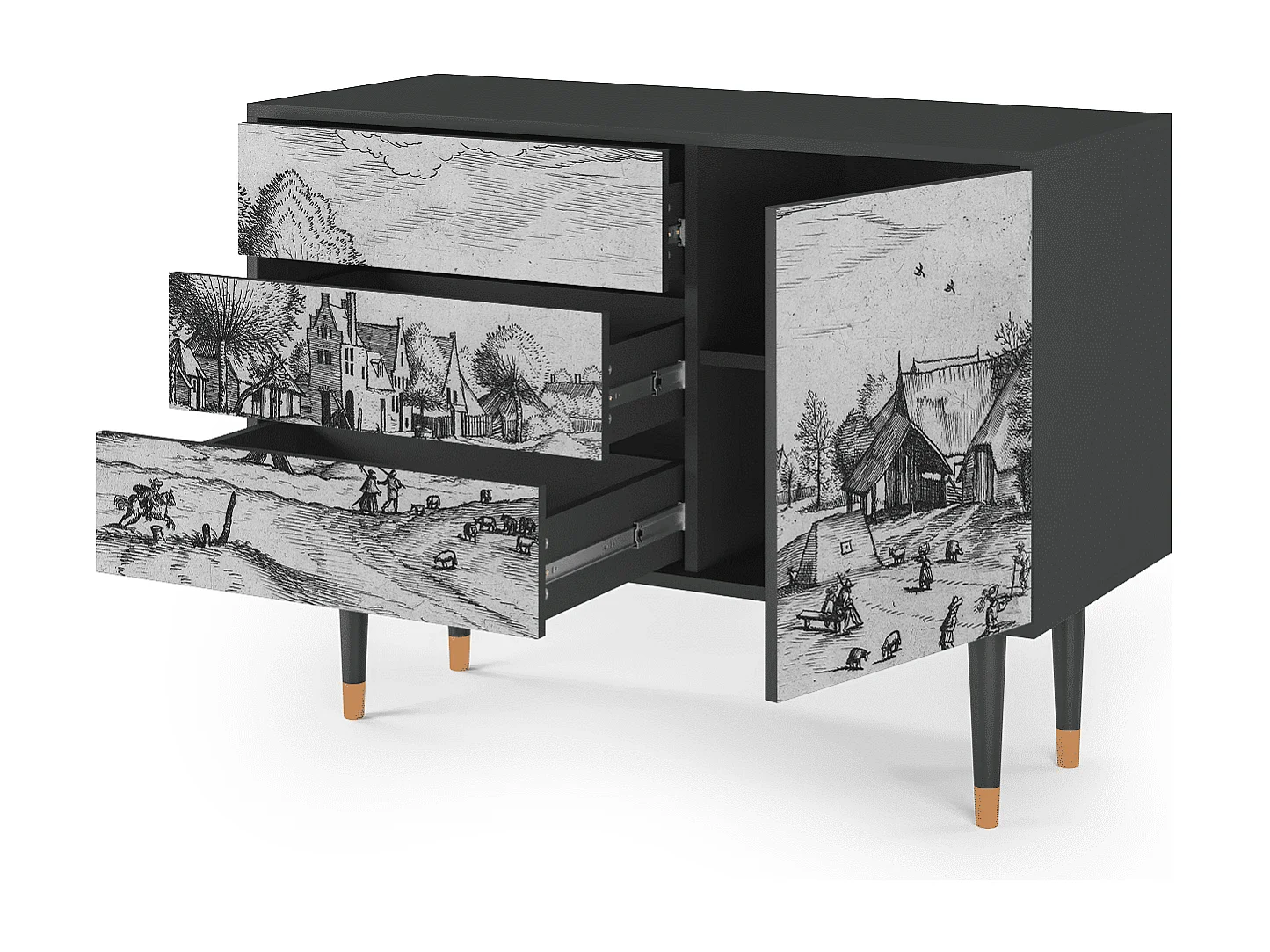 Buffet - 115х84х41 cm - S3 - Country Village, Anthracite