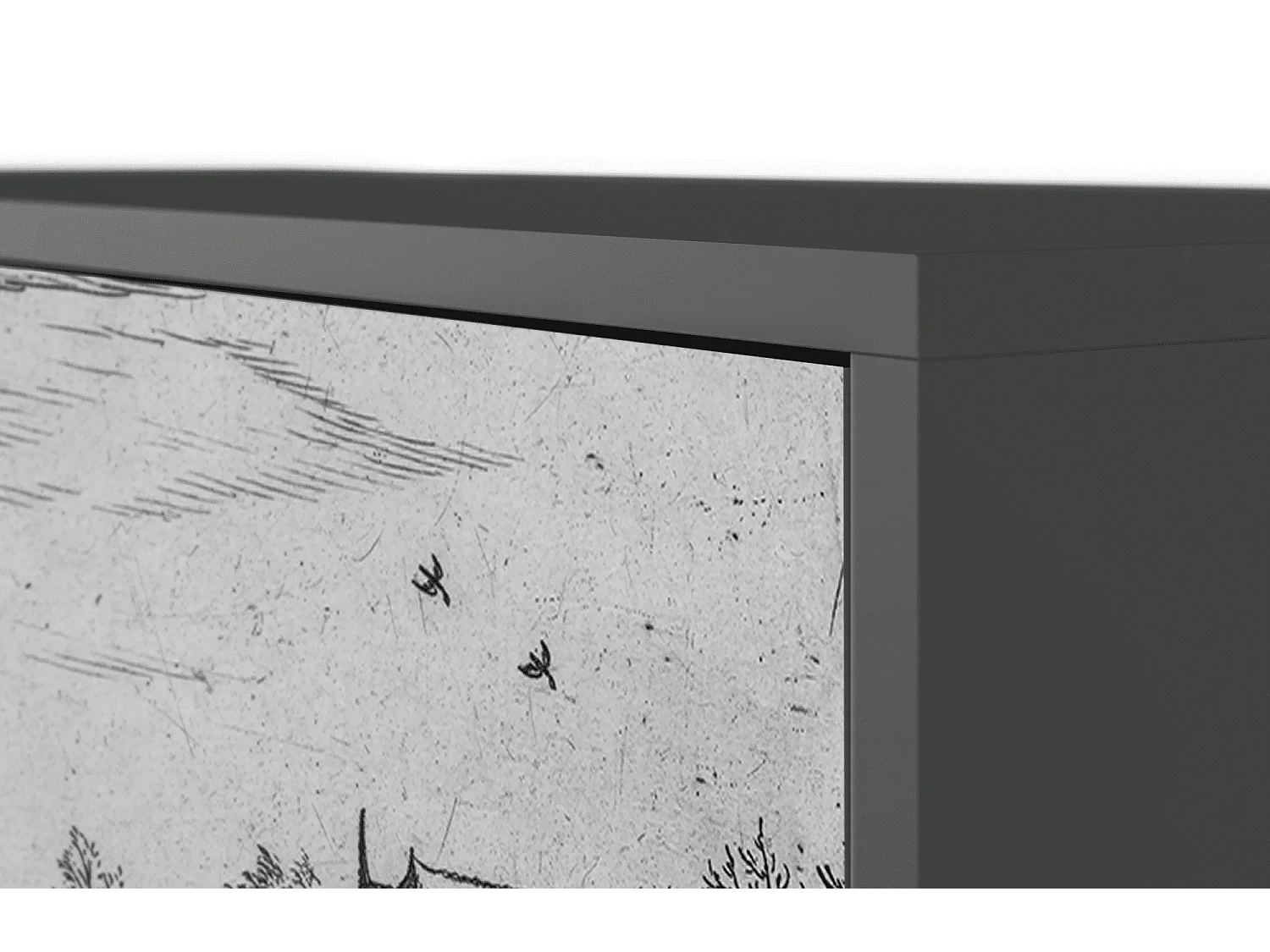 Kredens - 115х84х41 cm - S3 - Country Village, Antracyt