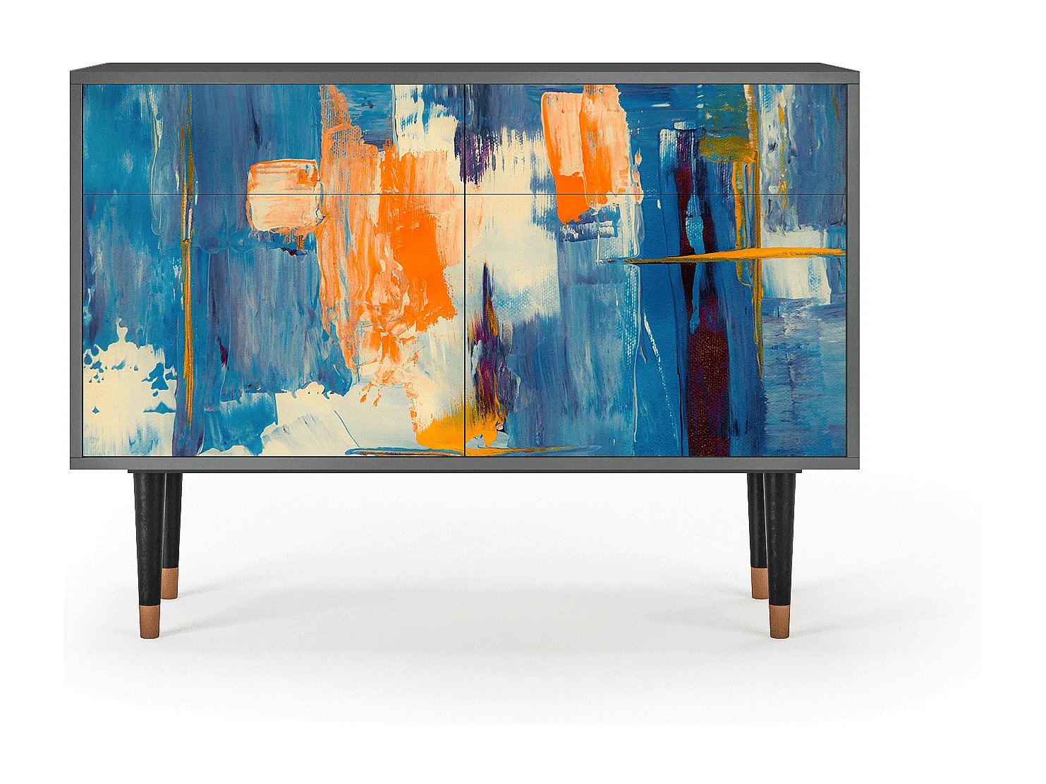 Sideboard - 115x85x48 cm - BS4 - Abstract Expressionism, Anthrazit