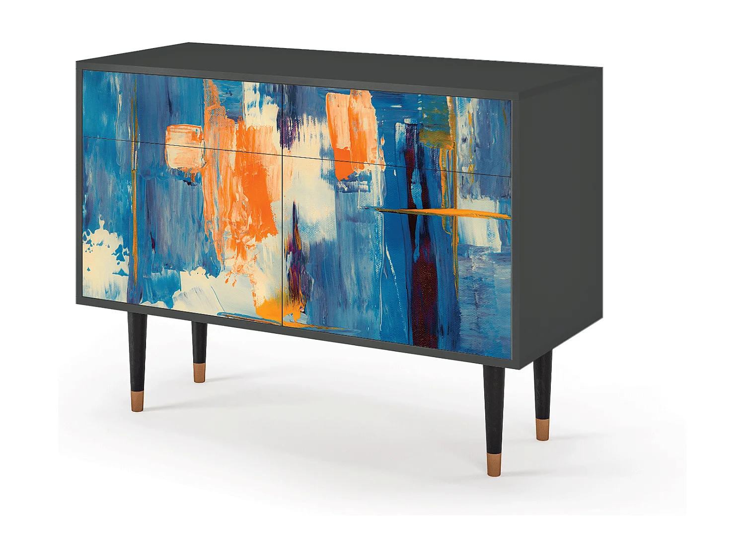 Sideboard - 115x85x48 cm - BS4 - Abstract Expressionism, Anthrazit
