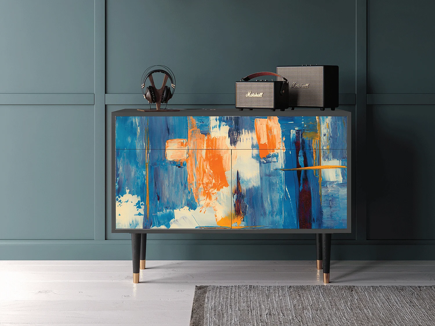 Aparador - 115x85x48 cm - BS4 - Abstract Expressionism, Antracite