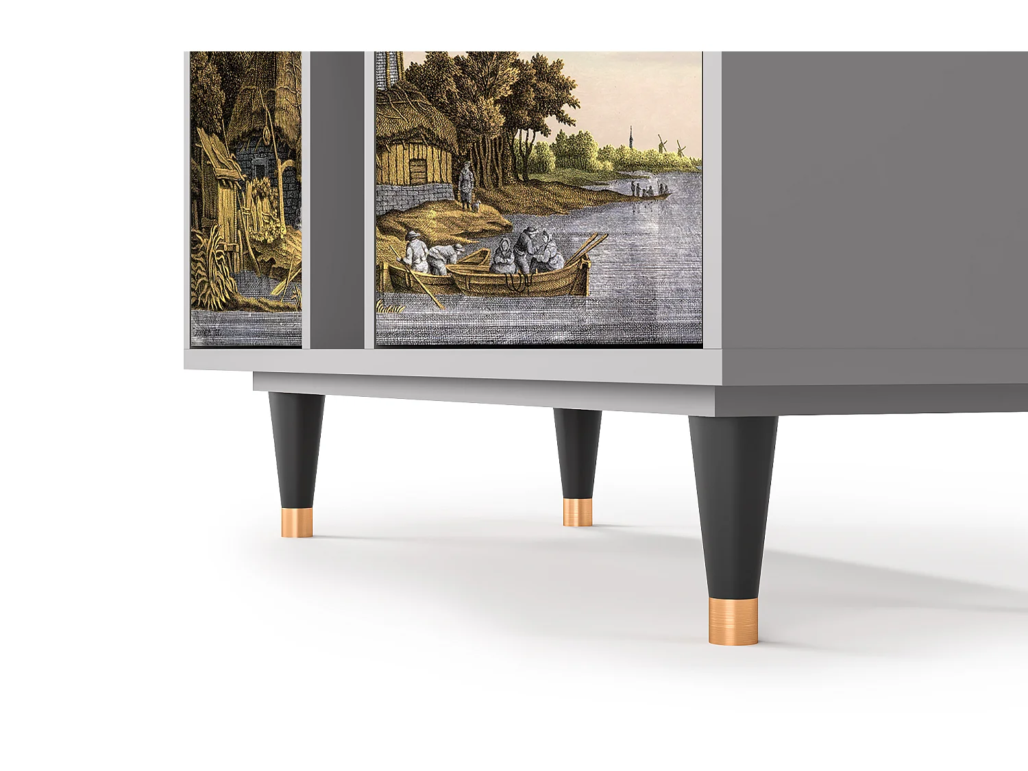 Kredens - 94х96х41 cm - BS5 - Mill along a River, Szary