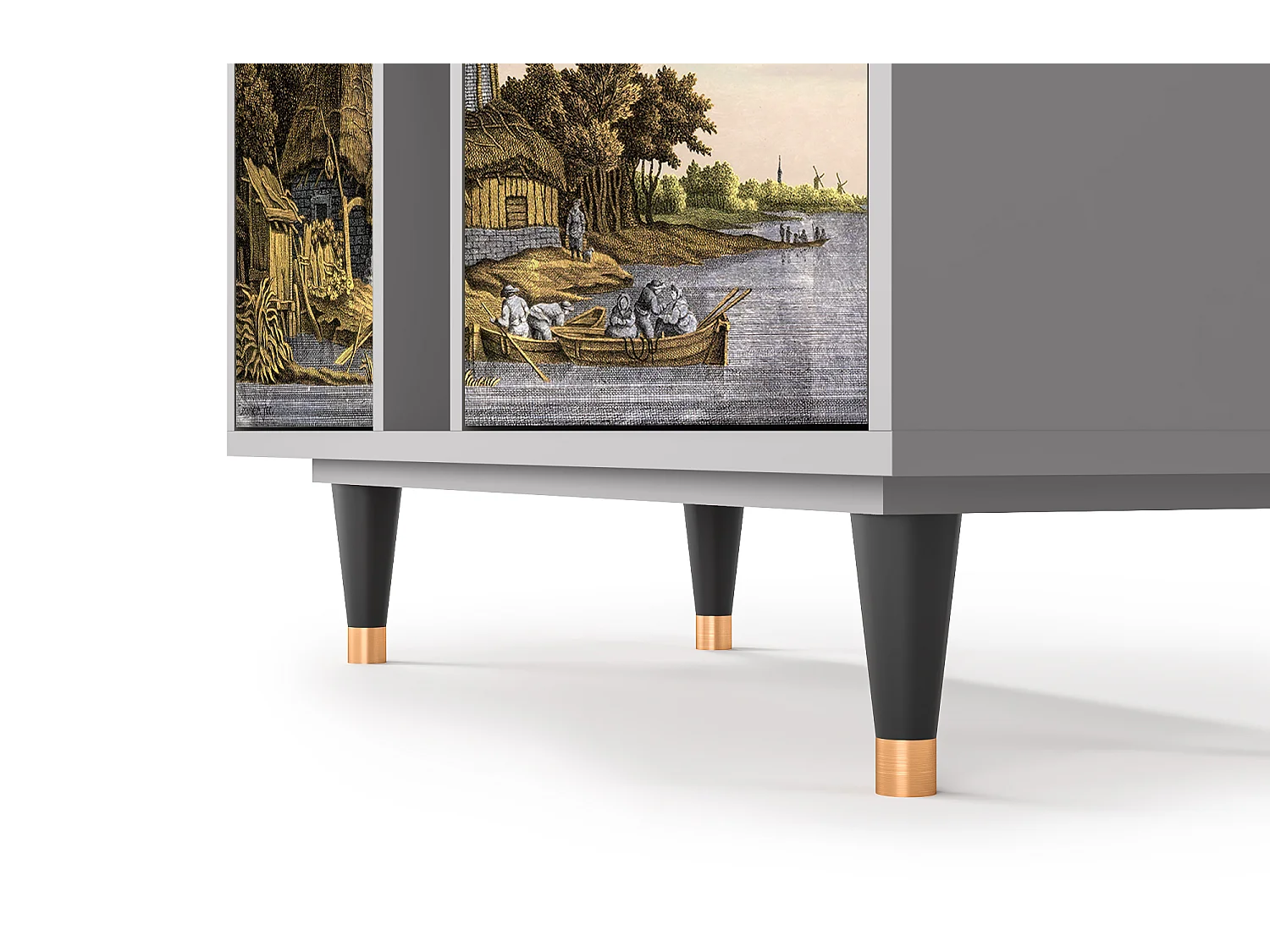 Kredens - 94х96х41 cm - BS5 - Mill along a River, Szary