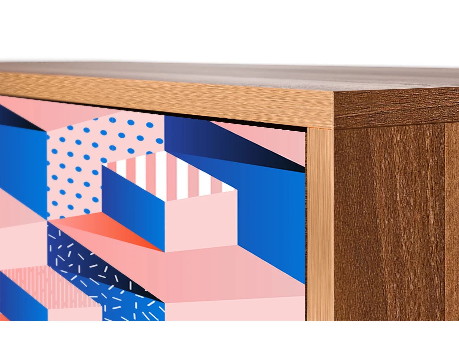 Buffet - 115х84х41 cm - S3 - Pinky Squares, Noyer