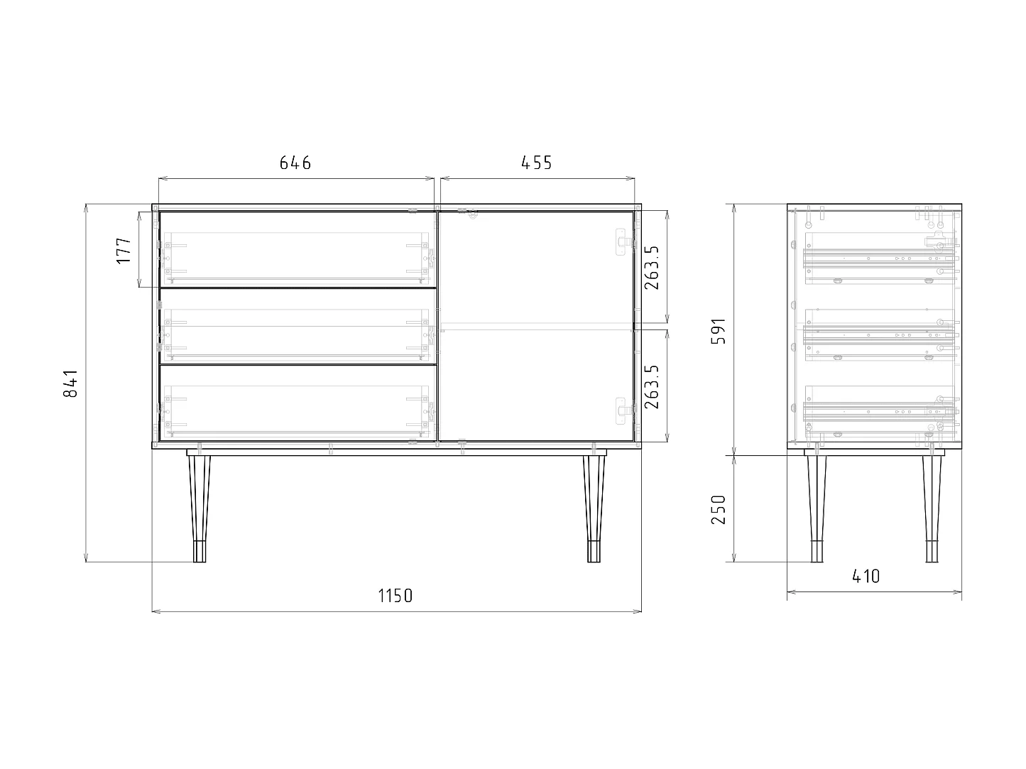 Dressoir - 115х84х41 cm - S3 - The Garden 2, Grijs