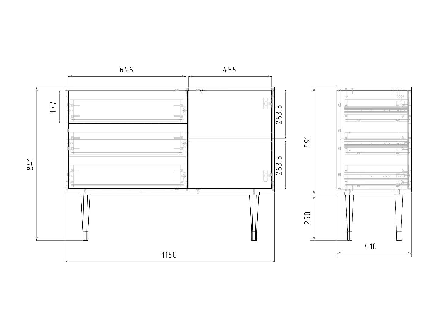 Buffet - 115х84х41 cm - S3 - The Garden 2, Gris