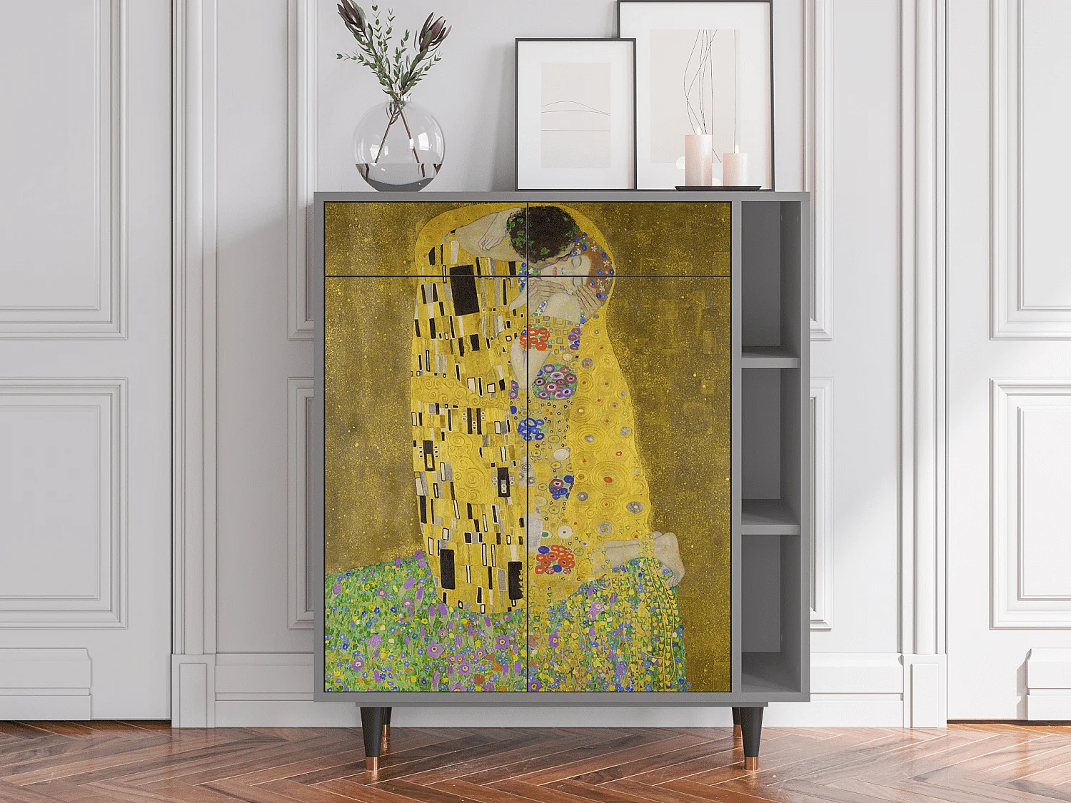 Aparador - 96х110х41 cm - BS6 - The Kiss by Klimt , Gris