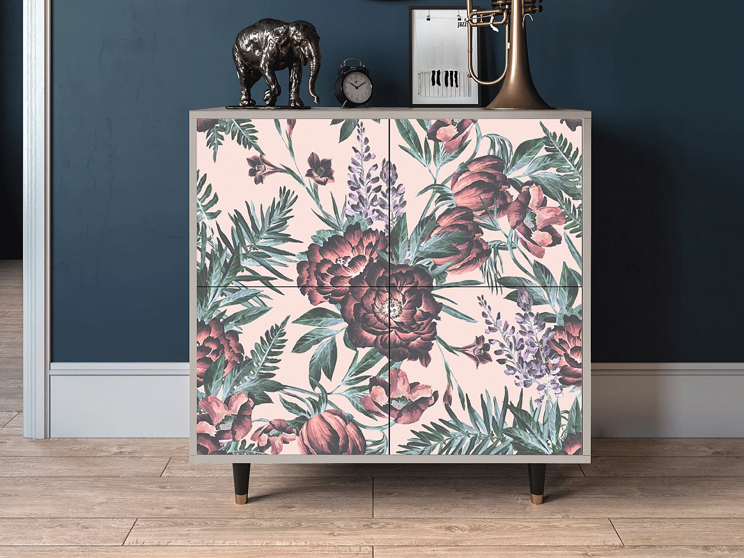 Aparador - 94x96x48 cm - BS3 - Peach Peonies, Areia