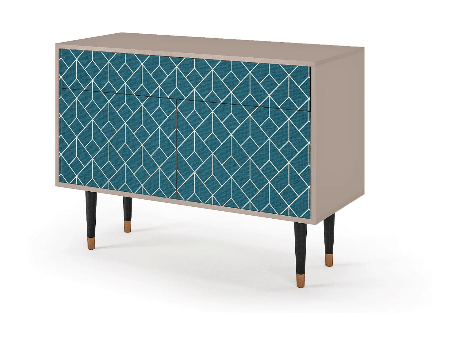 Buffet - 115x85x48 cm - BS4 - Turquoise Geometry, Latte