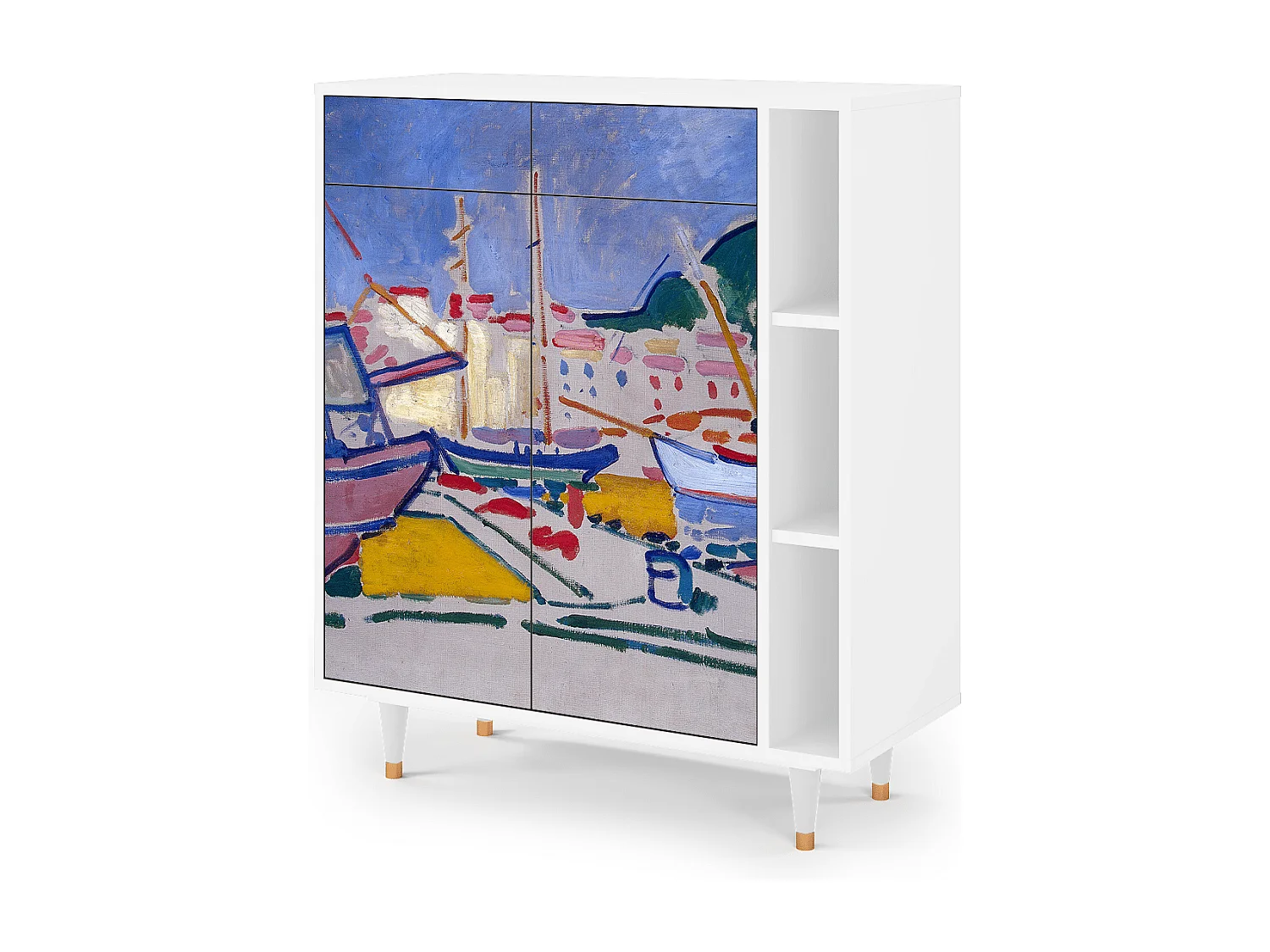 Kredens - 96х110х41 cm - BS6 - The Port of Collioure , Biały