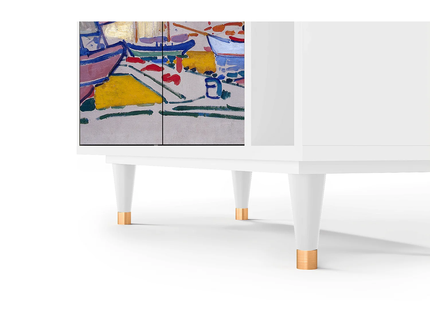 Kredens - 96х110х41 cm - BS6 - The Port of Collioure , Biały