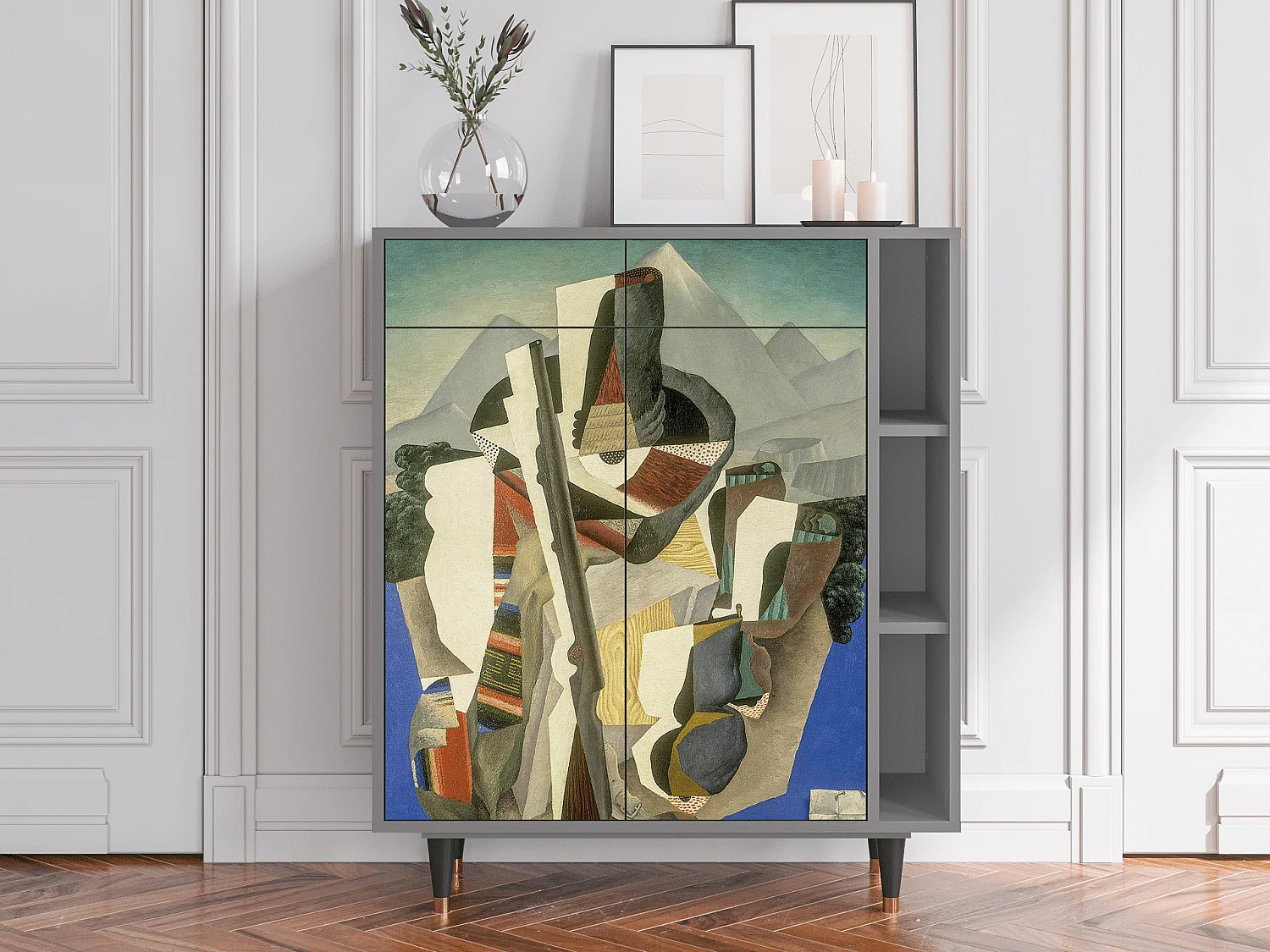 Credenza - 96х110х41 cm - BS6 - The Cubist Paintings , Grigio