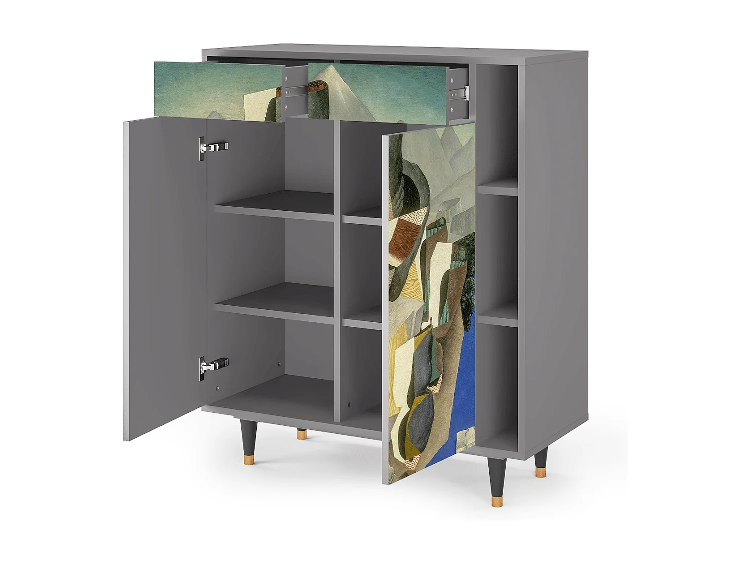 Credenza - 96х110х41 cm - BS6 - The Cubist Paintings , Grigio