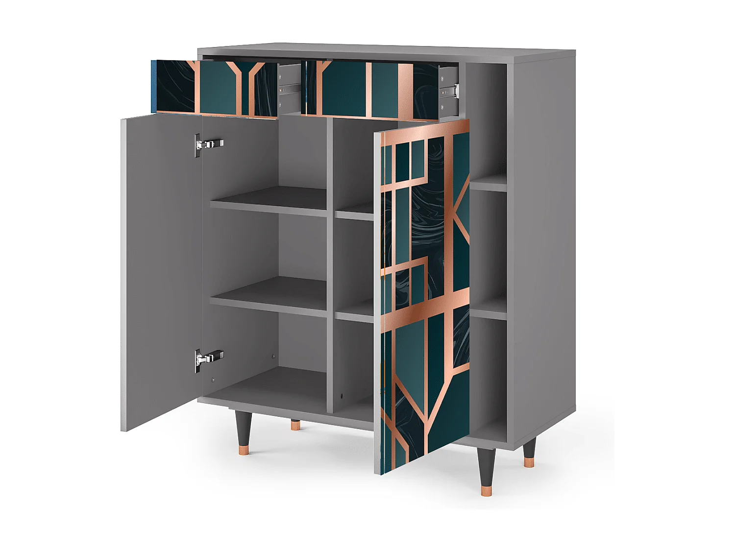 Sideboard - 96х110х41 cm - BS6 - Emerald Metro, Grau