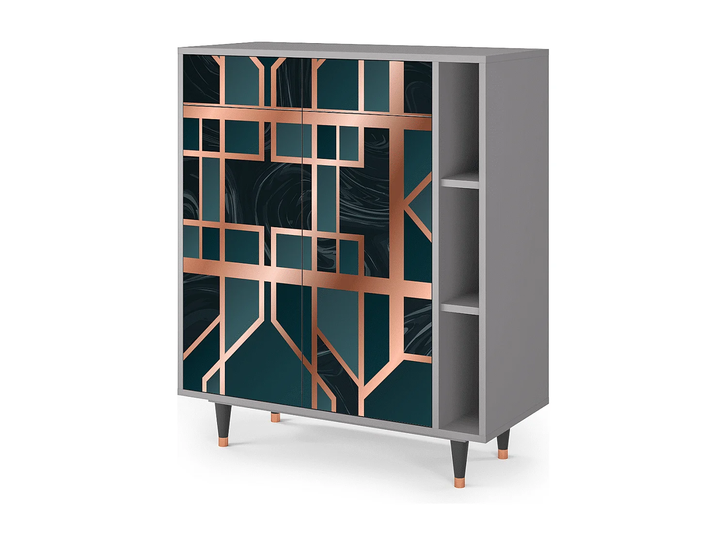 Kredens - 96х110х41 cm - BS6 - Emerald Metro, Szary