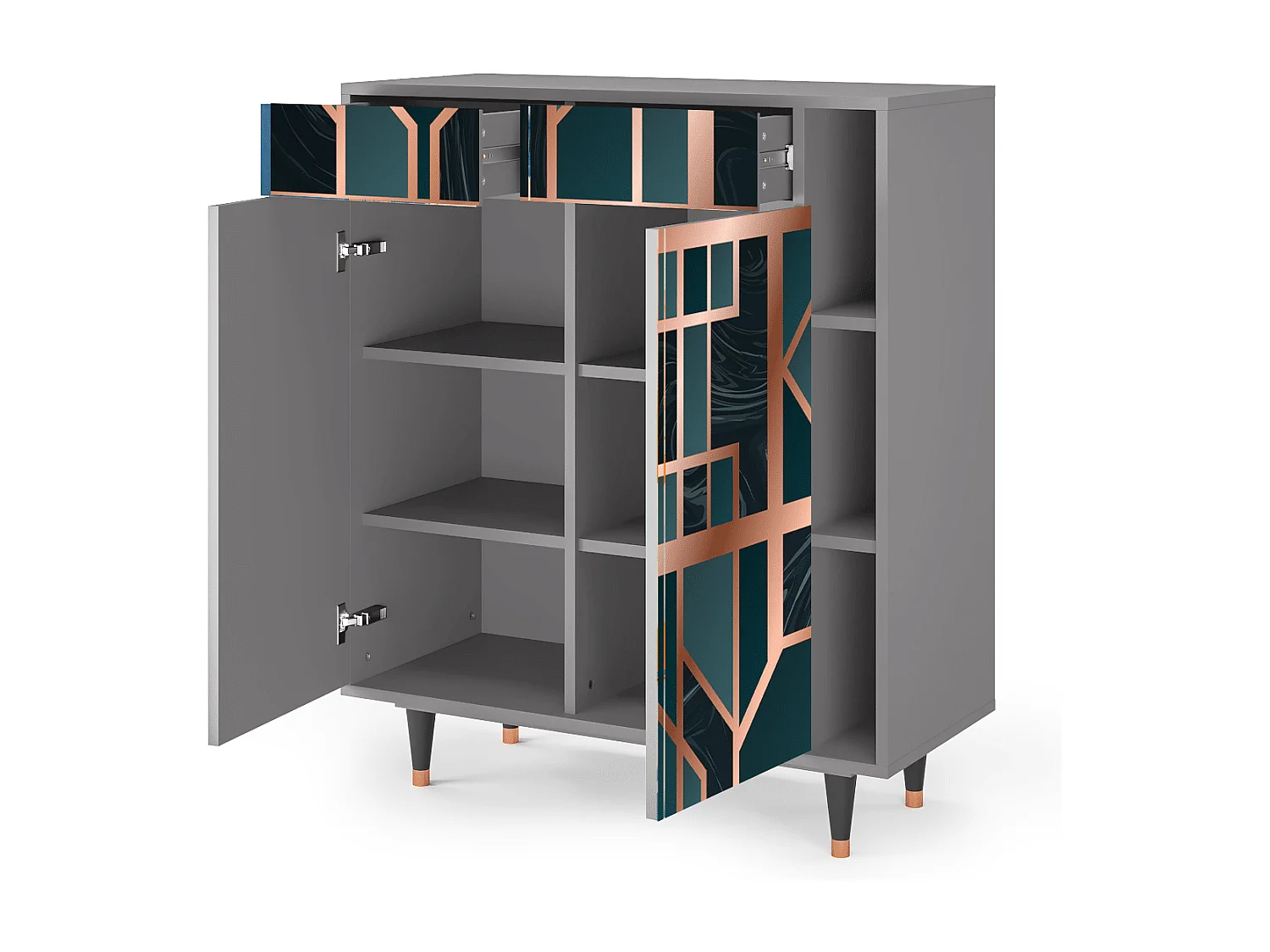 Dressoir - 96х110х41 cm - BS6 - Emerald Metro, Grijs