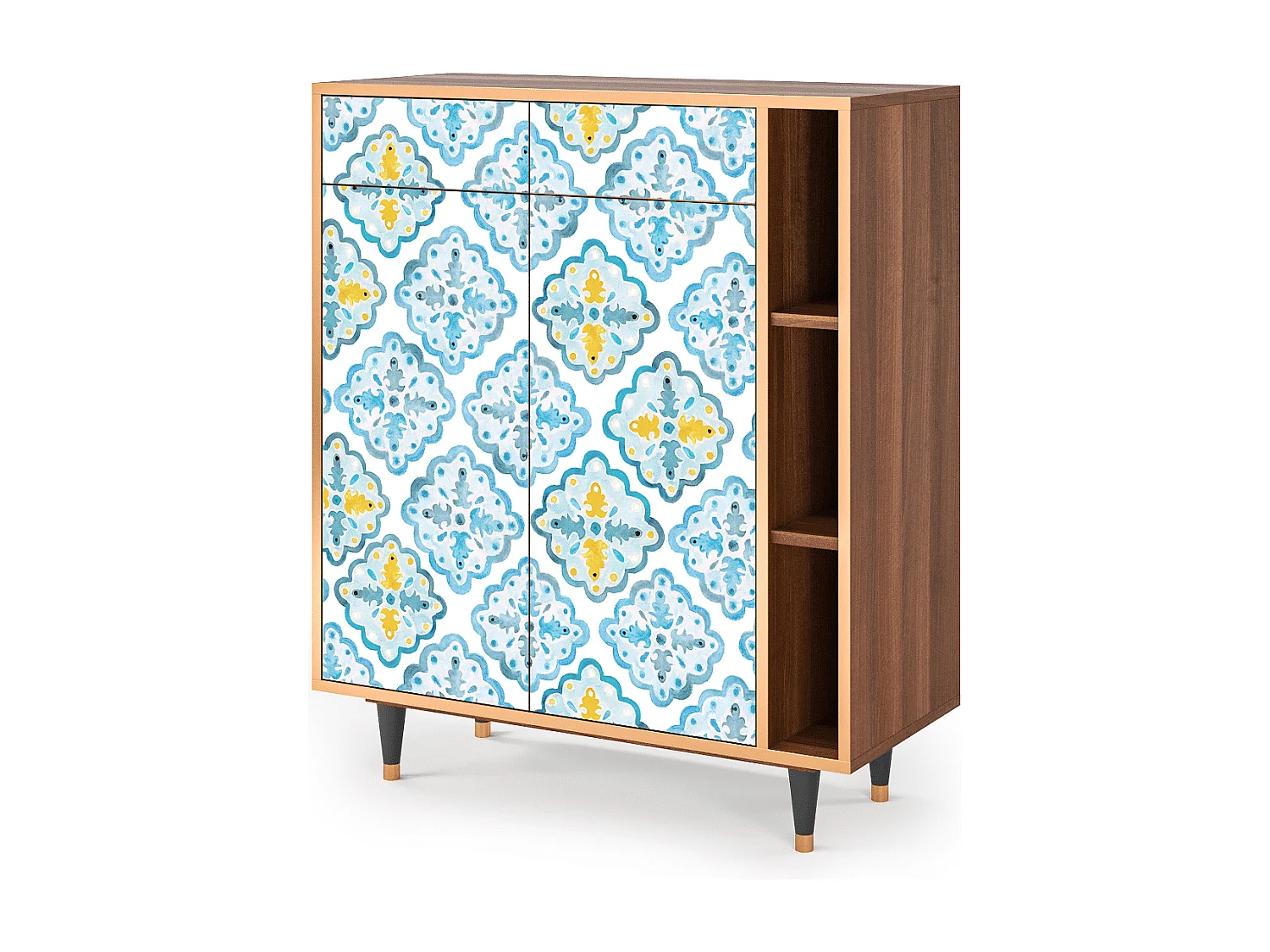 Sideboard - 96х110х41 cm - BS6 - Portugese tiles, Walnuss