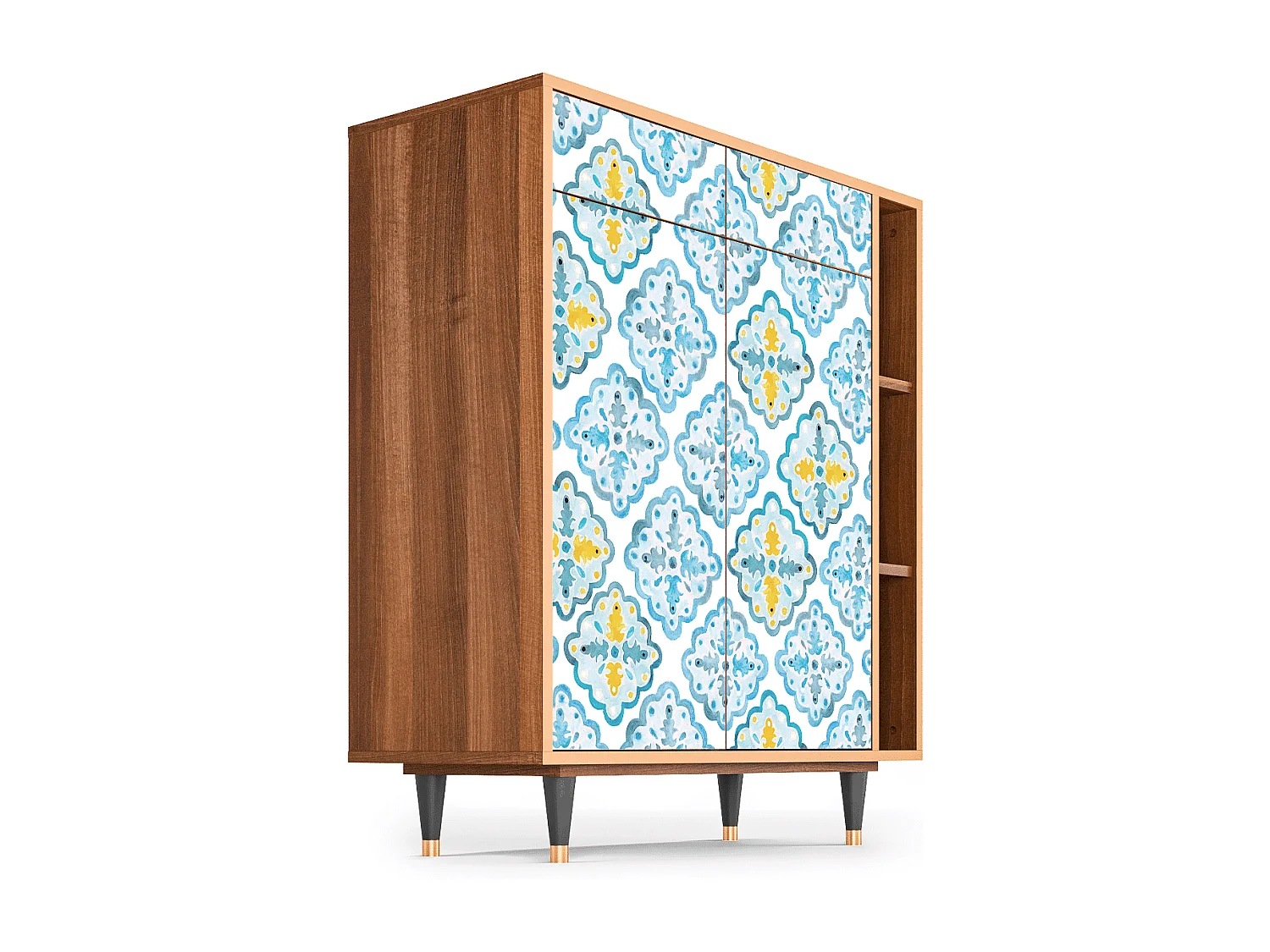 Sideboard - 96х110х41 cm - BS6 - Portugese tiles, Walnuss
