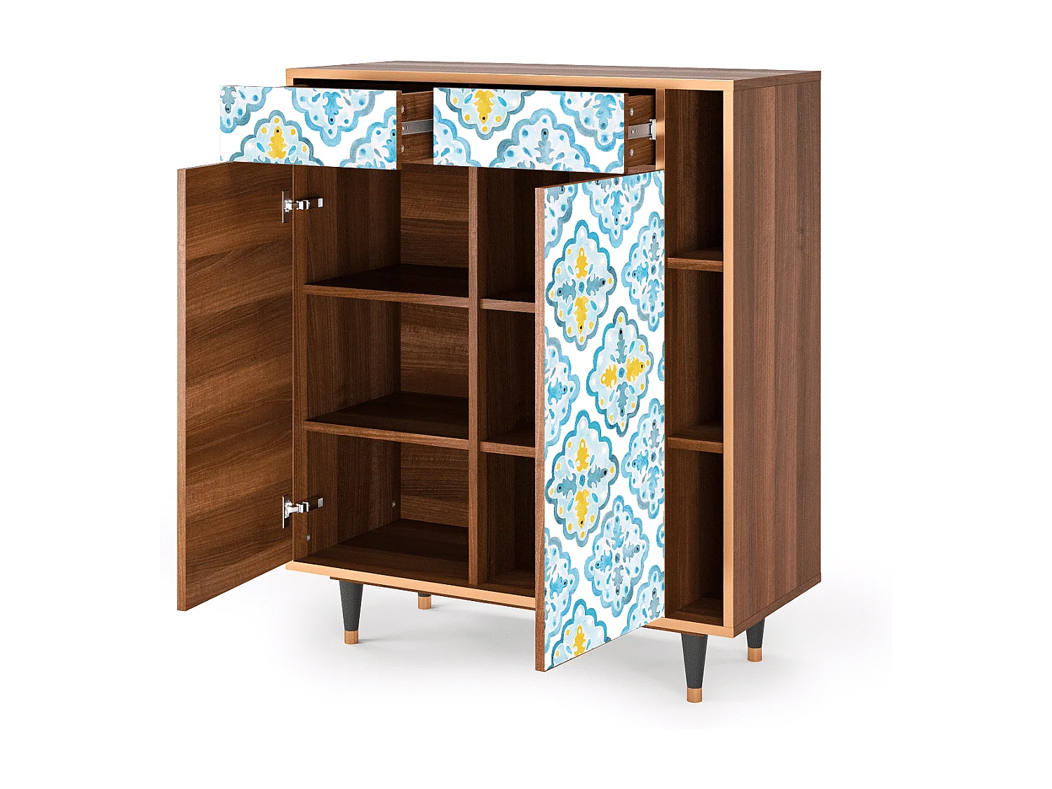 Sideboard - 96х110х41 cm - BS6 - Portugese tiles, Walnuss