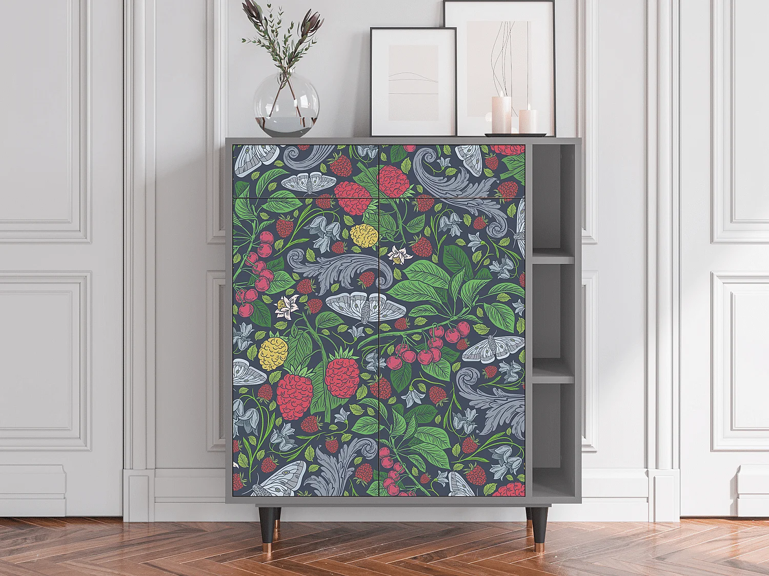 Credenza - 96х110х41 cm - BS6 - Summer Berries, Grigio