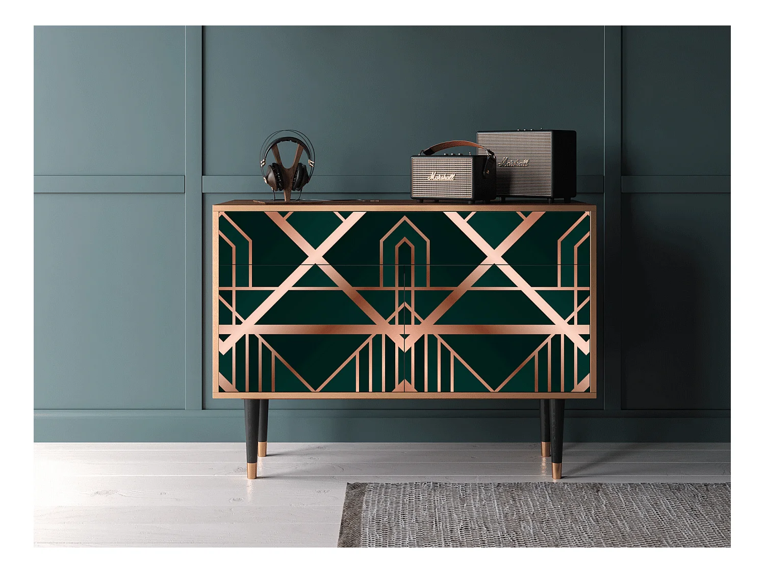 Buffet - 115x85x48 cm - BS4 - Emerald Gatsby, Noyer