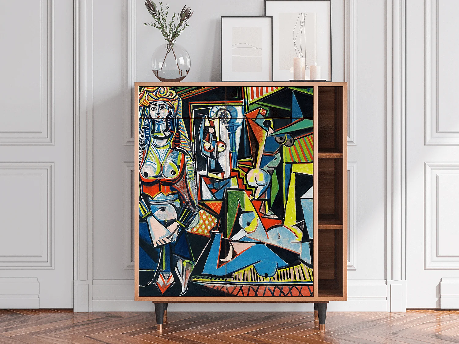 Kredens - 96х110х41 cm - BS6 - Women of Algiers, Orzech