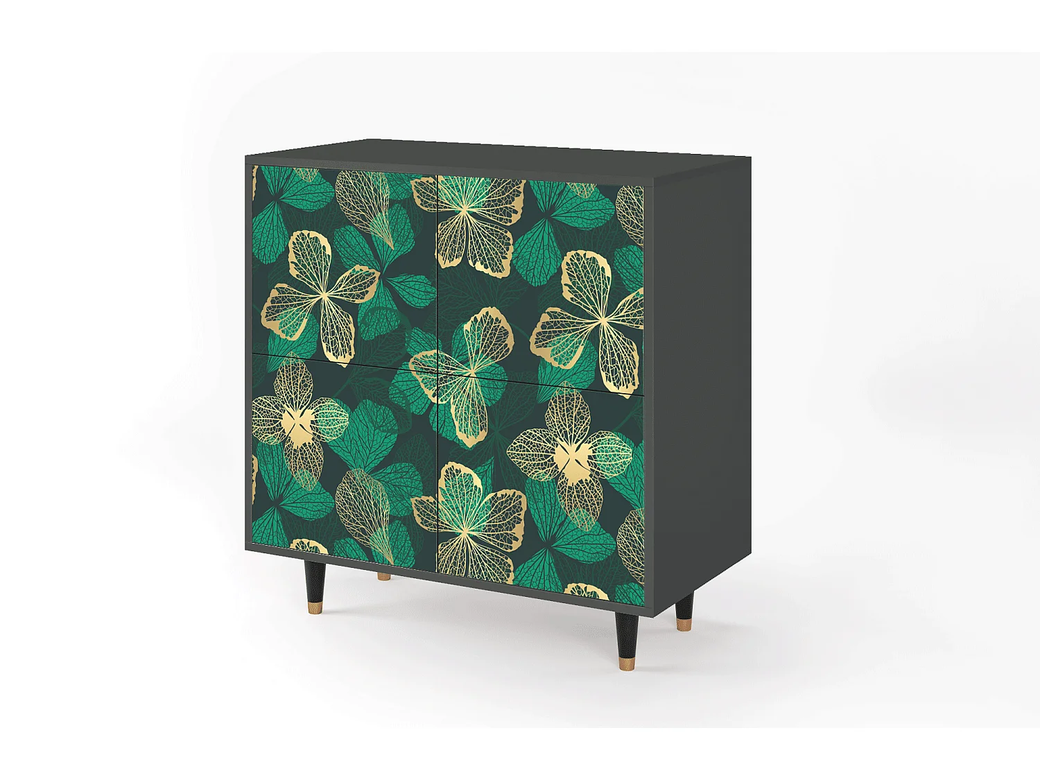 Buffet - 94x96x48 cm - BS3 - Green Flower, Anthracite