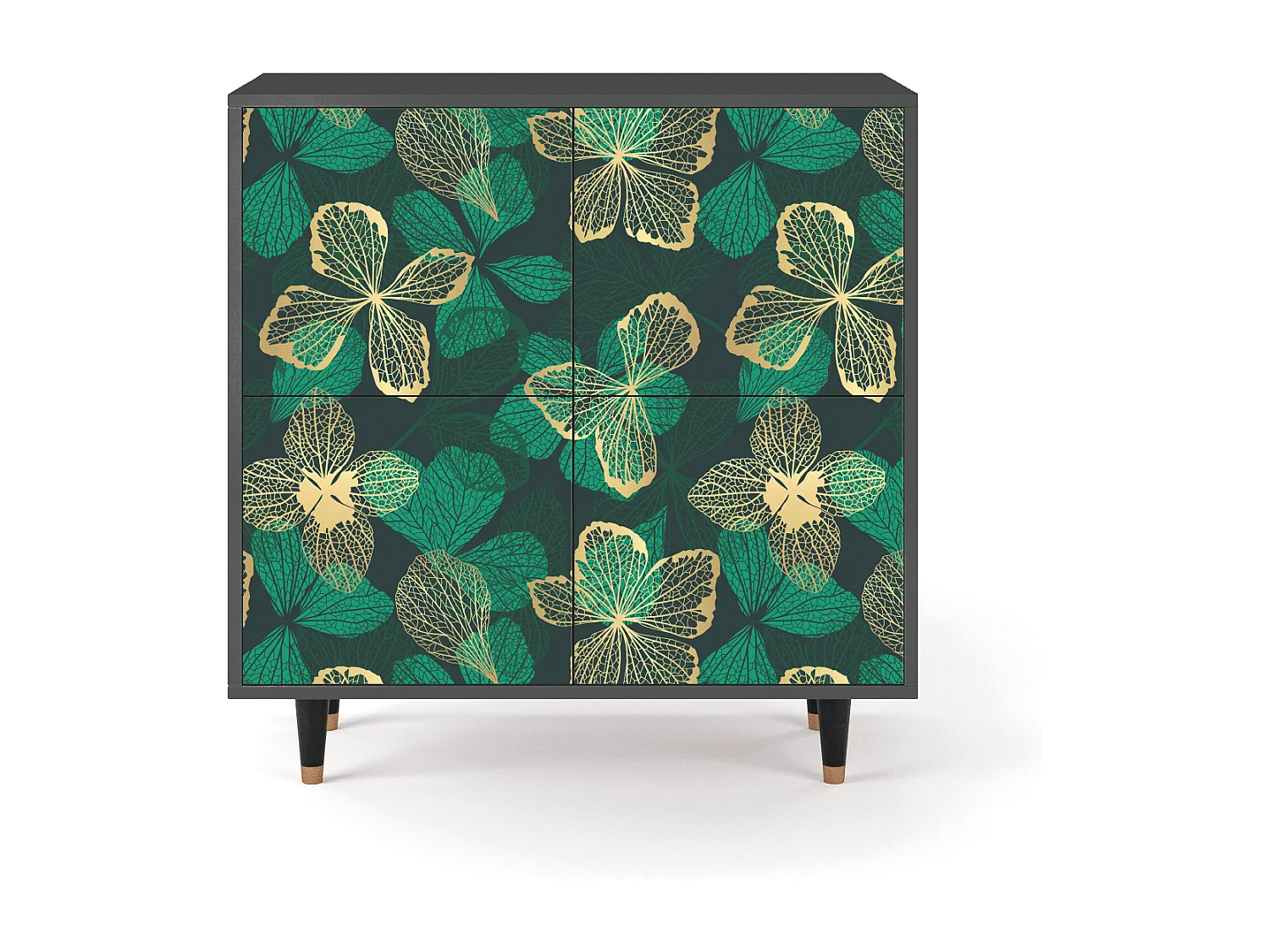Dressoir - 94x96x48 cm - BS3 - Green Flower, Antraciet