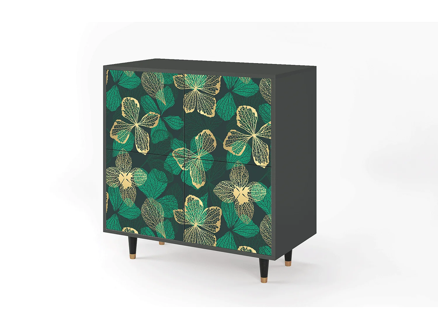 Dressoir - 94x96x48 cm - BS3 - Green Flower, Antraciet
