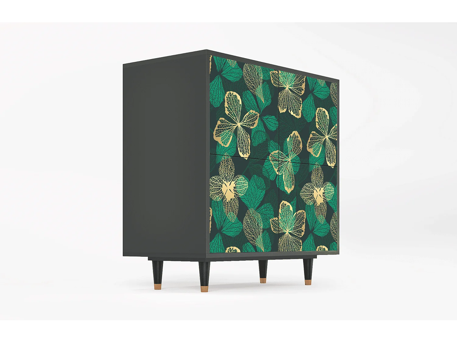 Dressoir - 94x96x48 cm - BS3 - Green Flower, Antraciet