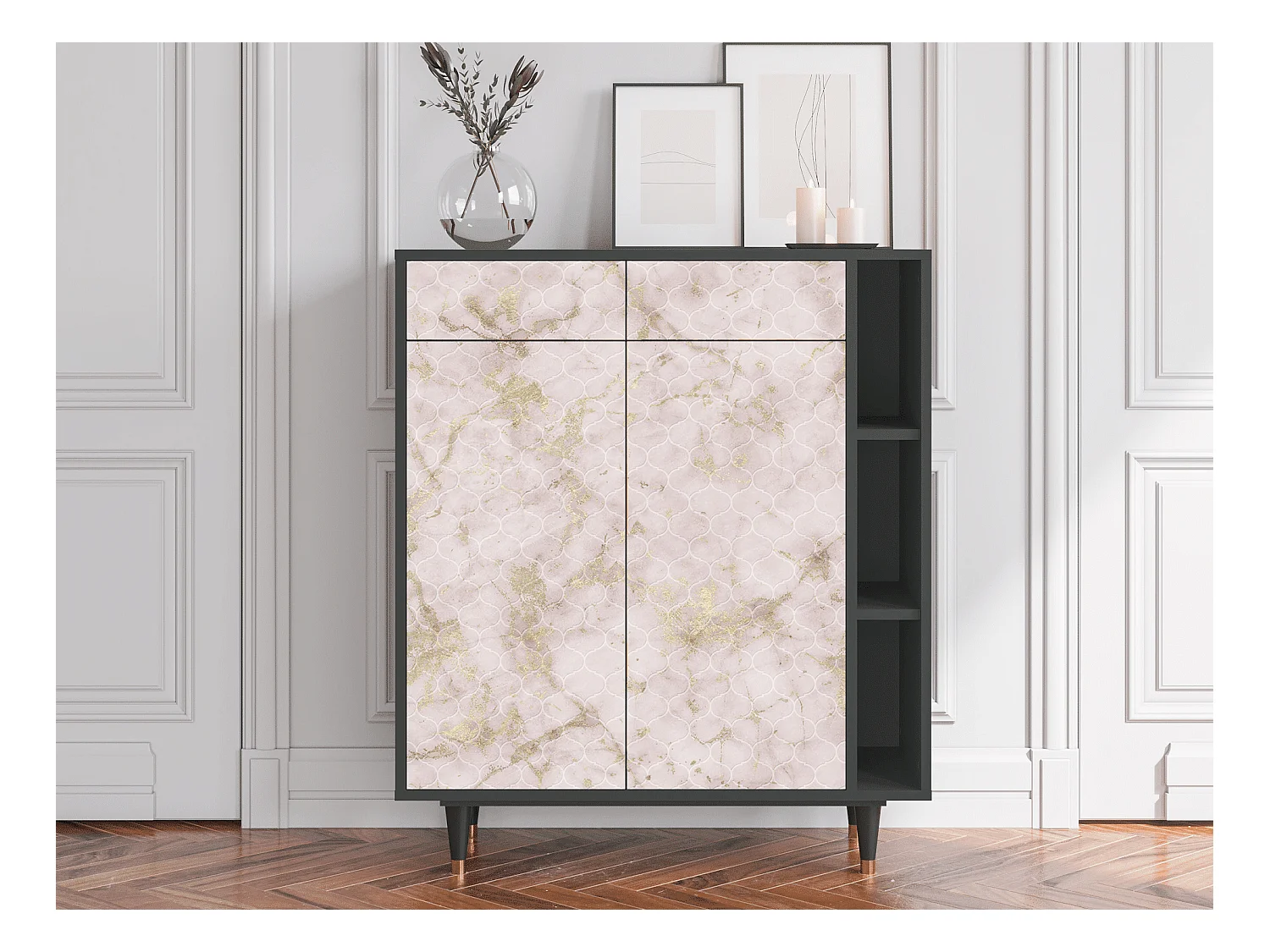Buffet - 96х110х41 cm - BS6 - Dirty Roses, Anthracite