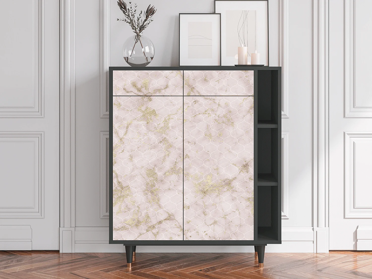 Buffet - 96х110х41 cm - BS6 - Dirty Roses, Anthracite