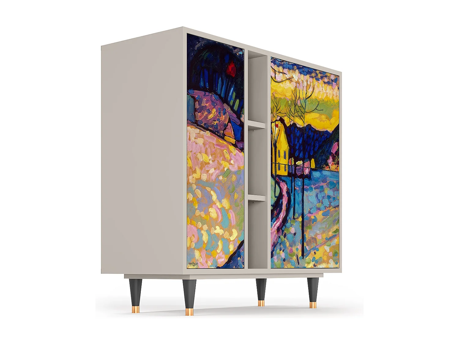 Kredens - 94х96х41 cm - BS5 - Winter Landscape, Piaskowy