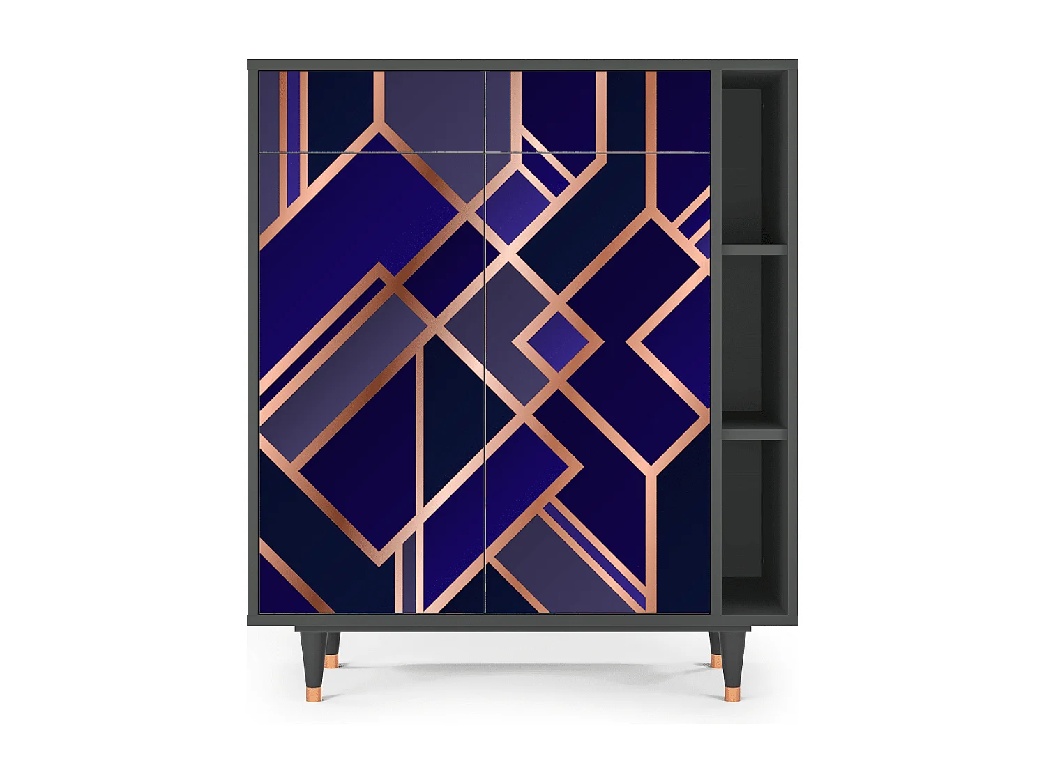 Dressoir - 96х110х41 cm - BS6 - Aquamarine Getsby, Antraciet