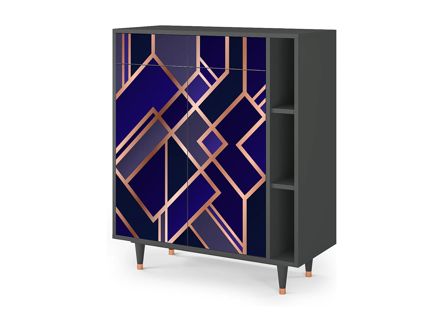 Dressoir - 96х110х41 cm - BS6 - Aquamarine Getsby, Antraciet