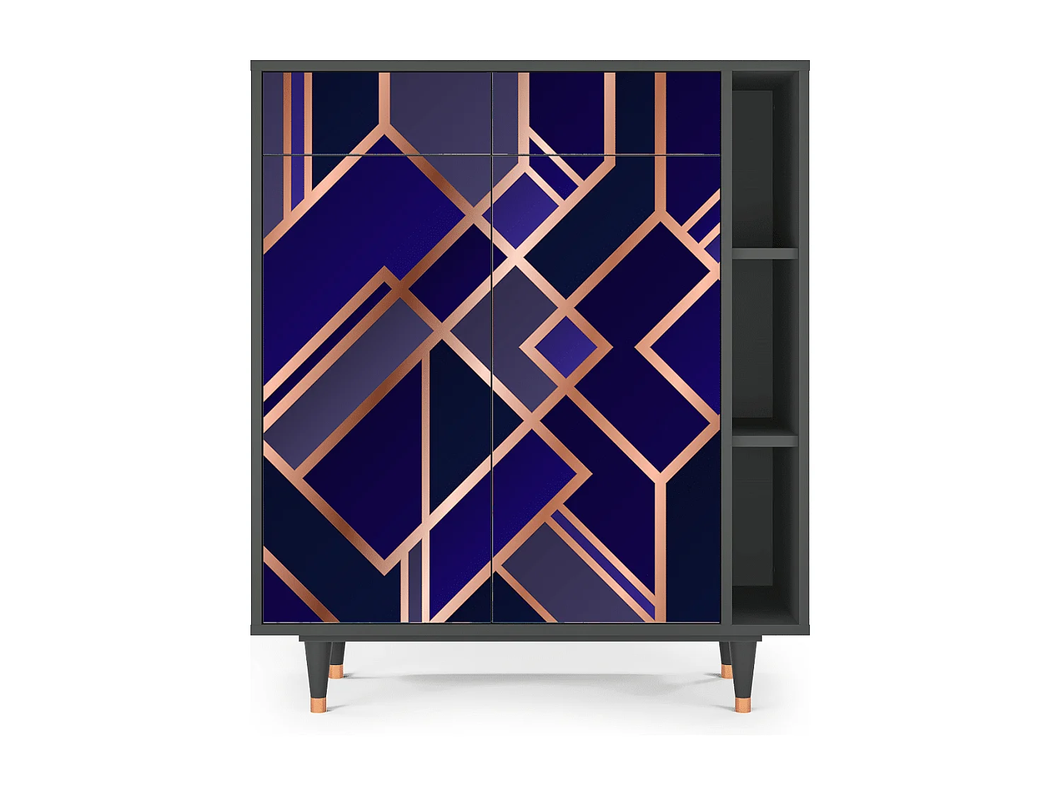 Credenza - 96х110х41 cm - BS6 - Aquamarine Getsby, Antracite