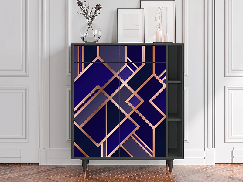 Dressoir - 96х110х41 cm - BS6 - Aquamarine Getsby, Antraciet