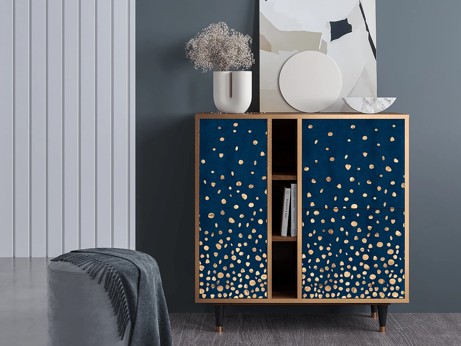 Kredens - 94х96х41 cm - BS5 - Night Skies, Orzech