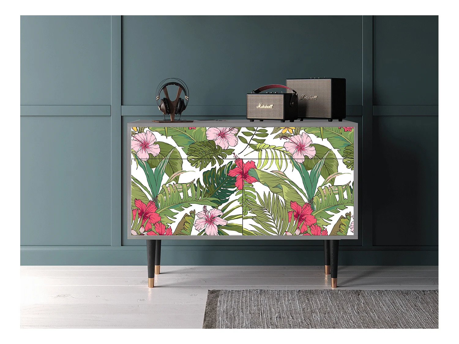 Sideboard - 115x85x48 cm - BS4 - Verdant Tropics, Grau