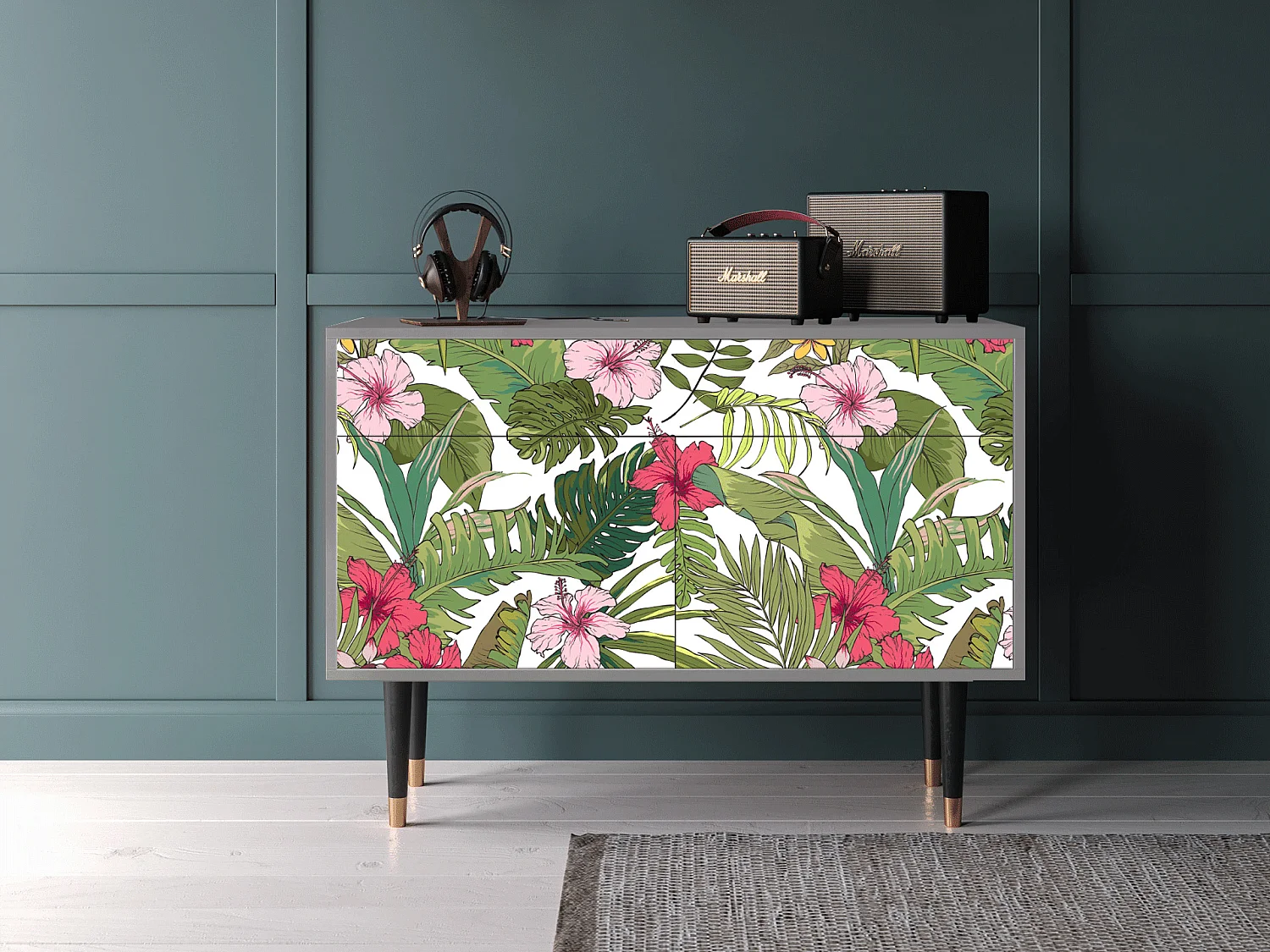 Sideboard - 115x85x48 cm - BS4 - Verdant Tropics, Grau